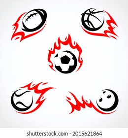 Sport balls set. Collection icons sport balls. Vector