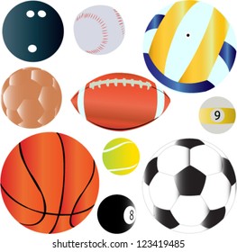 sport balls set - Vector