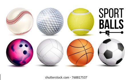 Sport Balls Set Vector. Isolated Illustration