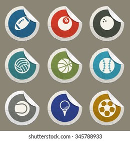 Sport balls sticker icons for web
