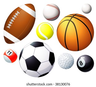 Sport balls. Vector.