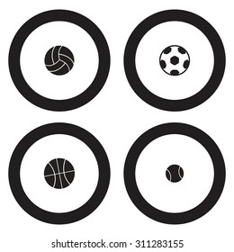 Sport balls vector icon set