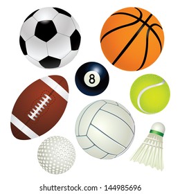 Sport balls vector set