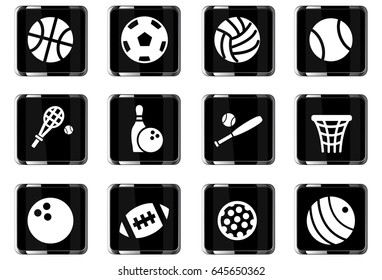 sport balls web icons for user interface design