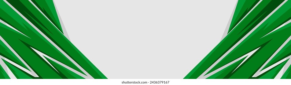 sport banner abstract backgroun design in green color with empty space in the middle.	
