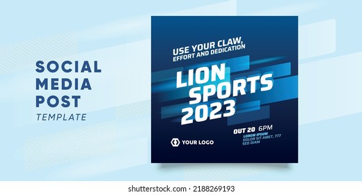 Sport Banner for Social Media Template in Blue.