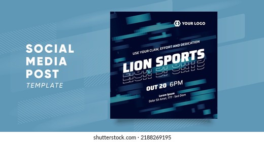 Sport Banner for Social Media Template in Blue.