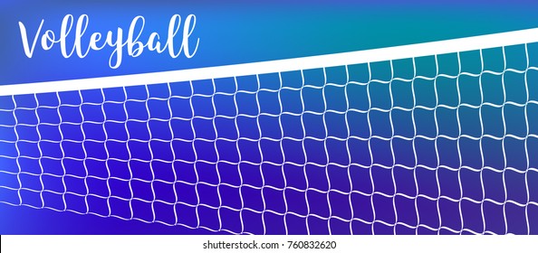 Sport Banner In Vector. Volleyball Net.