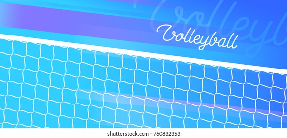 Sport Banner. Volleyball Net In Vector.