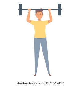 Sport barbell icon cartoon vector. Sport school. Athlete activity