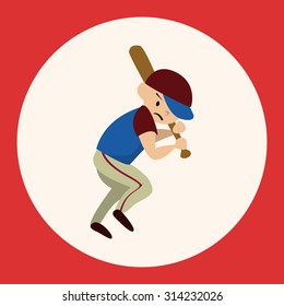 sport baseball athlete flat icon elements background,eps10