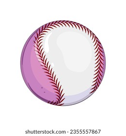 sport baseball ball cartoon. league leather, american lace, bat elements sport baseball ball sign. isolated symbol vector illustration