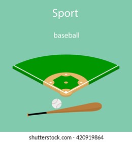 Sport baseball field vector icon