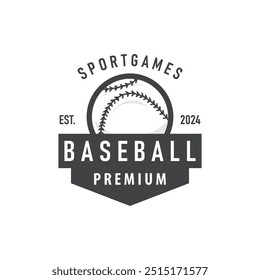 sport of baseball with simple concept baseball logo silhouette design of stick and ball