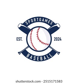 sport of baseball with simple concept baseball logo silhouette design of stick and ball