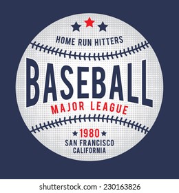 Sport baseball typography, t-shirt graphics, vectors