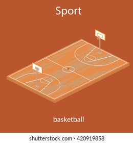 Sport baskeball field vector icon