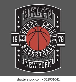 Sport basket ball typography, t-shirt graphics, vectors