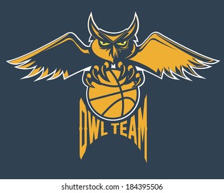 sport basketball emblem owl team