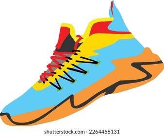 Sport and Basketball Shoes Vector can Colour Customize