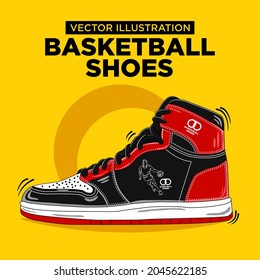 Gráfica vectorial de zapatos deportivos de baloncesto 