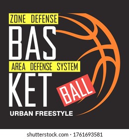 Sport basketball typography , tee shirt graphics , vector illustration , print
