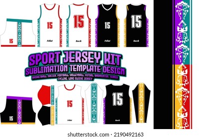 Sport Batik Jersey Printing template 77 Sublimation for Soccer Football Esport Basketball Design