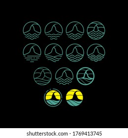 sport beach skydiving logo icon vector symbol