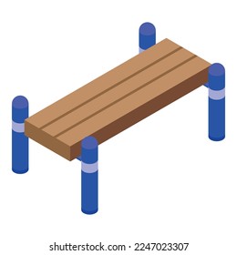 Sport bench icon isometric vector. Street workout. Exercise park