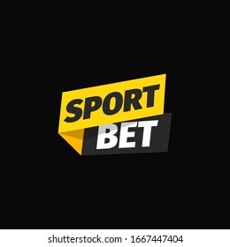 Sport bet isolated vector icon. Logo for online betting. Bookmaker sign on dark background