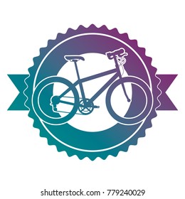 sport bicycle emblem with ribbon
