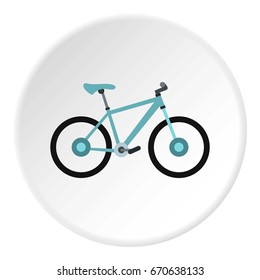 Sport bicycle icon in flat circle isolated vector illustration for web