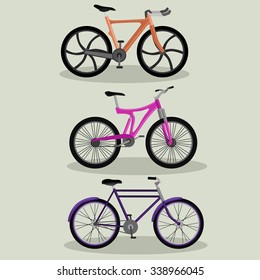 Sport bicycle vector image design set for illustration, design, posters,  signs, labels, stickers and other creative need. 