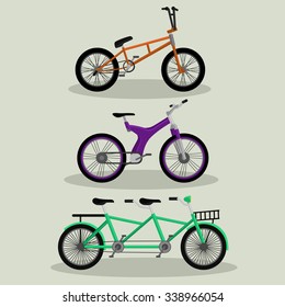 Sport bicycle vector image design set for illustration, design, posters,  signs, labels, stickers and other creative need. 