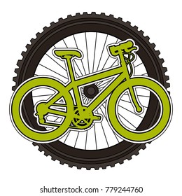 sport bicycle with wheel