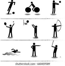 Sport big Icons isolated on white background