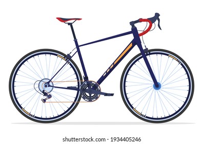 Sport bike. Active way of life. Bicycle for a quick ride. Vector illustration on a white background