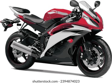 sport bike art design vector red white black template japan sport bike isolated white power engine motor fast ride rider wheels motorbike background, Japan super bike vector