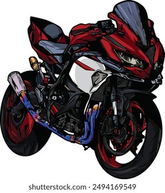 sport bike art design vector red white template isolated white power engine motor fast ride rider wheels motorbike background