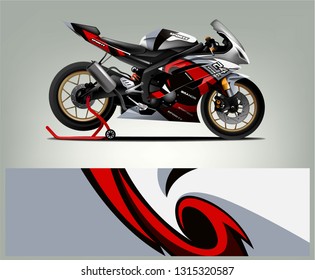 Sport bike graphic vector. abstract shape livery design for sport bike vinyl wrap 