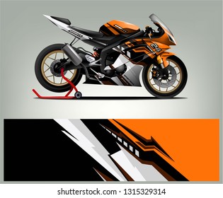 Sport bike graphic vector. Racing Sport bike Livery design. Ready print for sport bike.