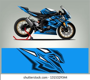 Sport bike graphic vector. Racing Sport bike Livery design. Ready print for sport bike.