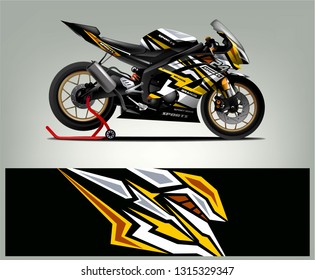 Sport bike graphic vector. Racing Sport bike Livery design. Ready print for sport bike.