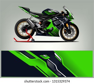 Sport bike graphic vector. Racing Sport bike Livery design. Ready print for sport bike.