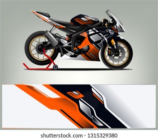 Sport bike graphic vector. Racing Sport bike Livery design. Ready print for sport bike.
