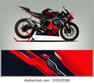 Sport bike graphic vector. Racing Sport bike Livery design. Ready print for sport bike.