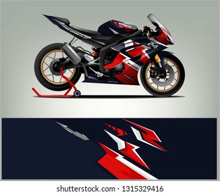 Sport bike graphic vector. Racing Sport bike Livery design. Ready print for sport bike.