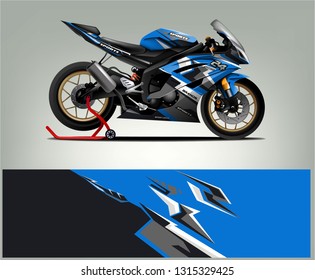 Sport bike graphic vector. Racing Sport bike Livery design. Ready print for sport bike.