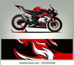 Sport bike graphic vector. Racing Sport bike Livery design. Ready print for sport bike.