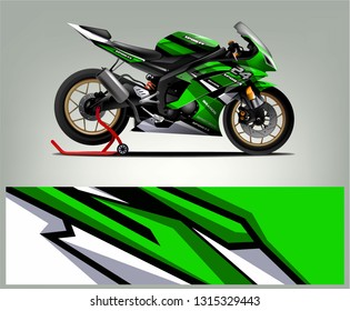 Sport bike graphic vector. Racing Sport bike Livery design. Ready print for sport bike.